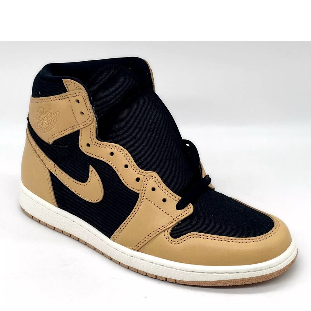 Nike Jordan 1 Hairlom Black and Tan High-Top Sneakers